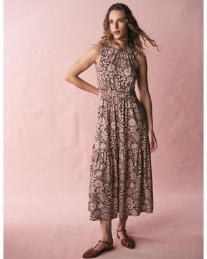 chinese dress ladies Elodie Jersey Maxi Dress-Green, Ornamental Floweret