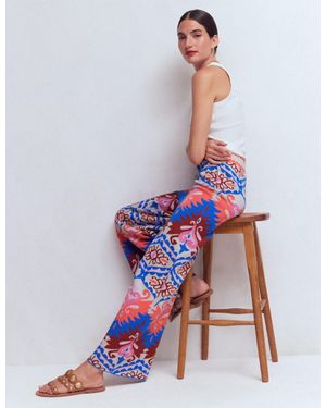 Boden Jacquard Knitted Trousers - White
