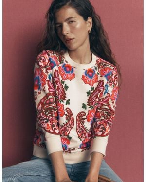 Boden Rosa Printed Sweatshirt - Red