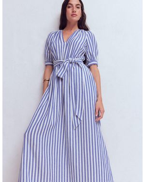 Boden Double Cloth Puff Sleeve Dress - Blue