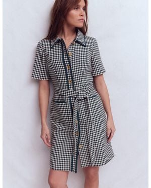 Boden Loren Trim Short Dress - Gray