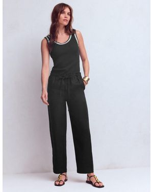 Boden Islington Linen Crop Pants - Black