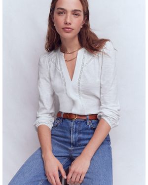 Boden Poppy Long Sleeve Top - White