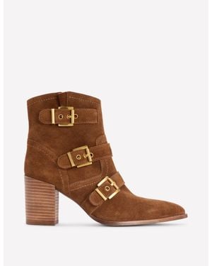Boden Heeled Buckled Ankle Boot - Brown