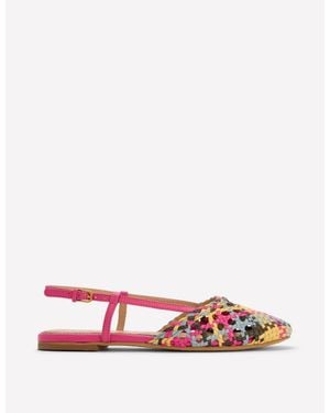 Boden Woven Slingback Flats - Pink