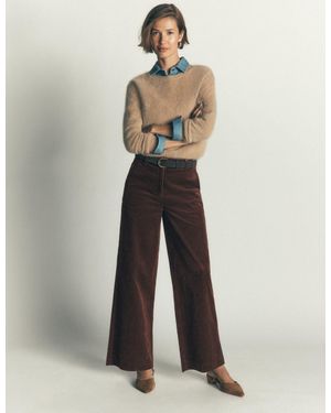 Boden Belgravia Chunky Cord Trousers - White