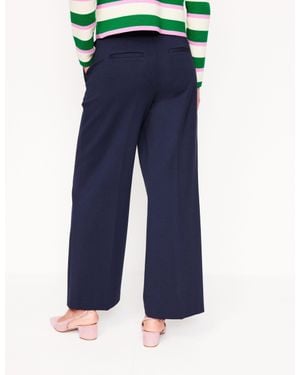 Boden Cropped Ponte Trousers - Blue