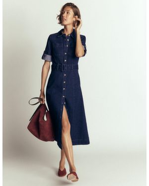 Boden Denim Midi Shirt Dress - Blue