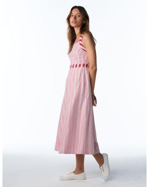 Boden Cross-Back Linen Blend Dress - Pink
