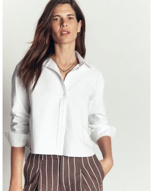 Boden Sienna Cropped Cotton Shirt - White