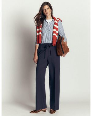 Boden Greenwich Tie Ponte Trousers - Blue
