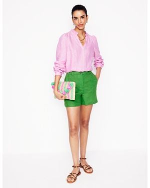 Boden Westbourne Linen Shorts - Green