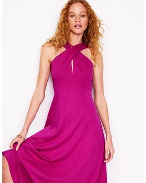 Boden Cross Front Ponte Dress - Purple