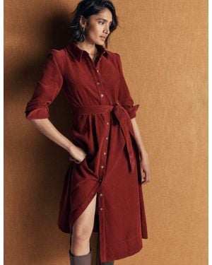 Boden Maeve Cord Midi Shirt Dress - Green