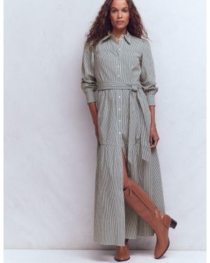 Boden Ellie Cotton Maxi Shirt Dress - Grey