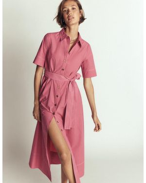 Boden Sarah Cotton Midi Shirt Dress - Pink