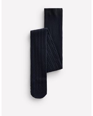 Boden Strumpfhose Mit Zopfstrickmuster - Blau