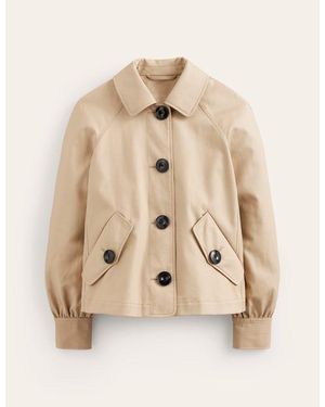 Boden Cropped Trench Jacket - Natural