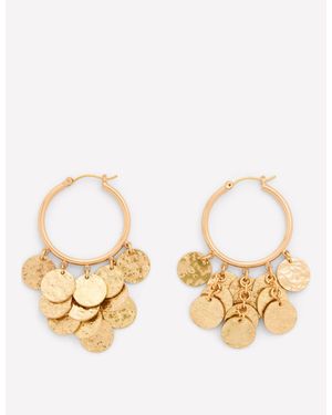 Boden Hammered Teardrop Hoops - Metallic