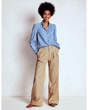 Boden Brompton Wide Leg Trousers - Blue