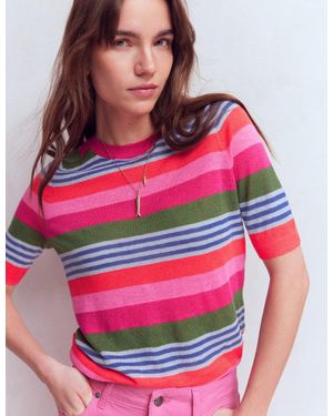 Boden Agnes Linen Button T-Shirt - Red