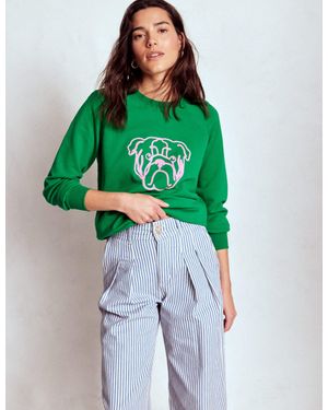Boden Rosa Embroidered Sweatshirt - Green