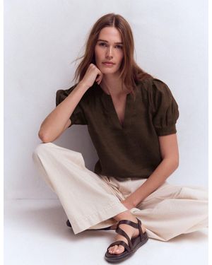 Boden Rae Linen Top - Brown