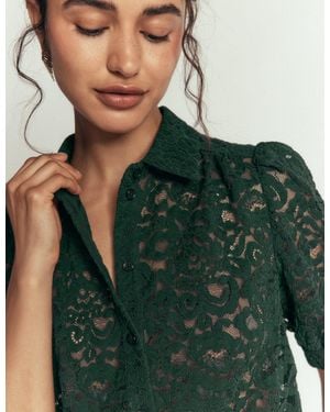 Boden Penelope Lace Shirt - Green