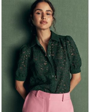 Boden Penelope Lace Shirt - Green