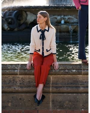 Boden Elizabeth Strickjacke Mit Schleife - Weiß