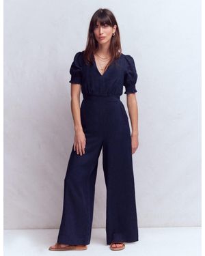 Boden Anna Linen Jumpsuit - Blue