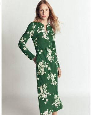 Boden Hope Zip Detail Jersey Dress - Green