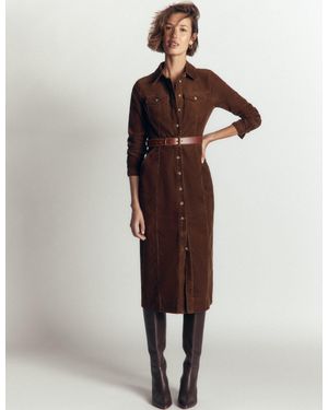 Boden Fleur Cord-Midikleid - Braun