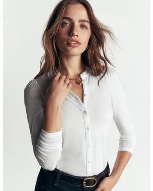 Boden Supersoft Puff Sleeve Shirt - White