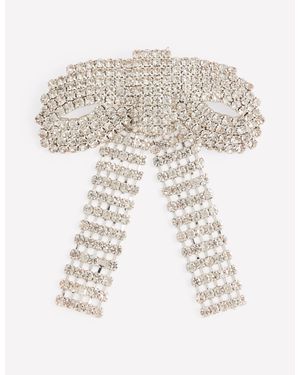 Boden Brosche Mit Glitzernder Schleife - Weiß