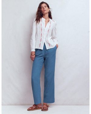 Boden Pull On Double Cloth Pants - Blue