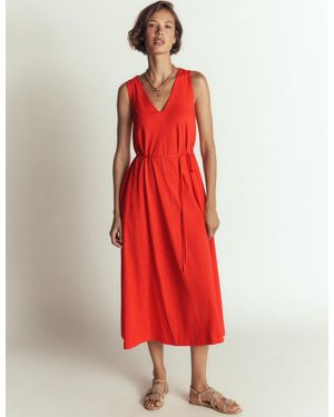 Boden Mia V-Neck Jersey Midi Dress - Red