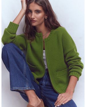 Boden Maya Zip-Up Jacket - Green