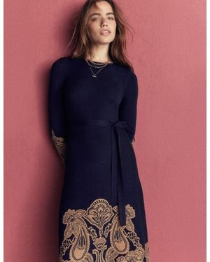 Boden Crew Midi Jacquard Dress - Blue