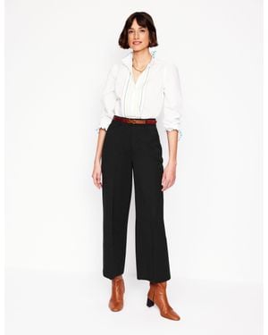 Boden Cropped Ponte Trousers - White