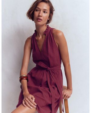 Boden Viv Double Cloth Short Dress - Purple
