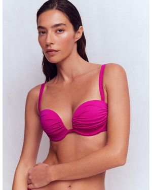 Boden Pleated Cup Bikini Top - Pink