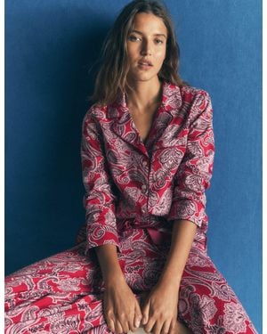 Boden Cotton Pyjama Shirt - Blue