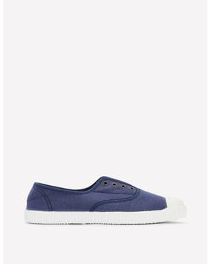 Boden Canvas-Turnschuhe Ohne Schnürung - Blau