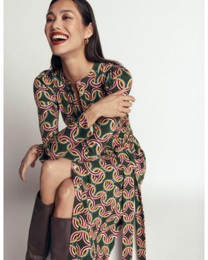 Boden Honor Column Jersey Midi Dress - Brown