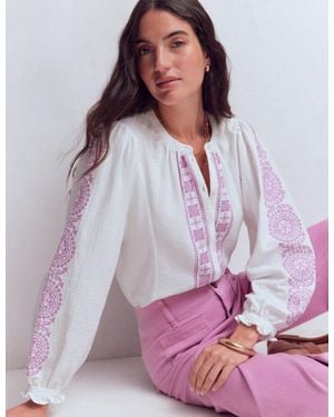 Boden Camille Double Cloth Top - Purple