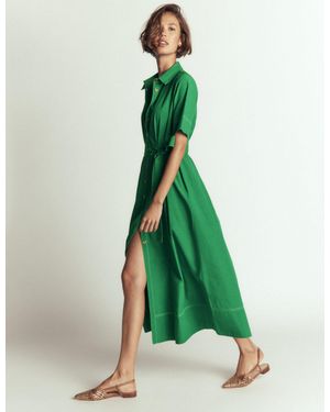 Boden Sarah Cotton Midi Shirt Dress - Green