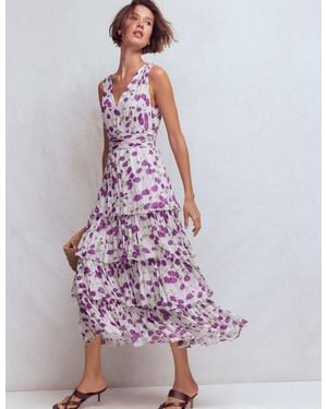 Boden Tiered Sleeveless Dress - Purple