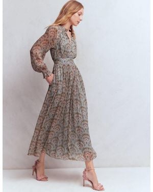 Boden Romantic Ruffle Neck Dress - Natural