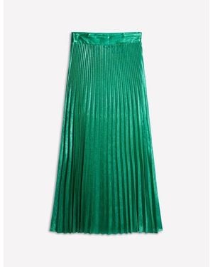 Boden Camilla Metallic Midi Skirt - Green